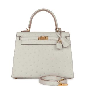 Hermès Kelly  25 Gris Pearl 80 Ostrich 2024 W