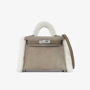 Hermès Kelly Teddy 20 Etoupe  18 Grizzly, Swift 2023 B