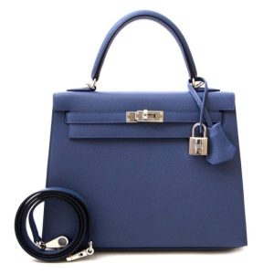 Hermès Kelly Sellier 25 Navy 7U Epsom 2024 W