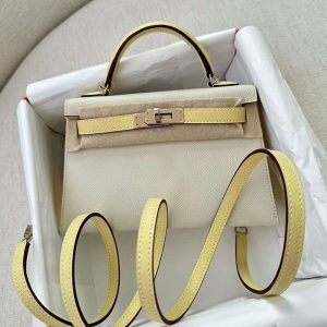 Hermès Kelly Sellier & HSS 20 Craie  10, Jaune Poussin 1Z Epsom 2023 B