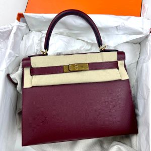 Hermès Kelly Sellier 28 Rouge H 55 Epsom 2015 T