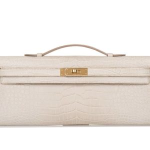 Hermès Kelly Cut Beton 8L Porosus Crocodile Matt 2024 W