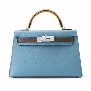 Hermès Kelly Tricolor & Sellier 20 Blue Jean  75, Ecorce  4C, Sesame 2S Epsom 2024 W