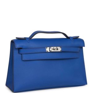 Hermès Kelly Pochette Blue France 71 Swift 2023 U