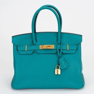Hermès Birkin  30 Blue Paon  7F Clemence 2016 X