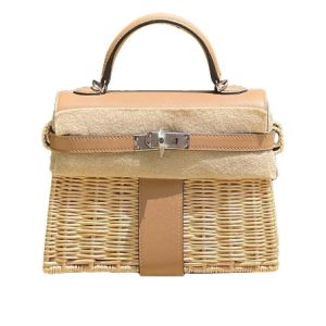 Hermès Kelly Picnic 20 Chai 0M Swift, Wicker 2023 B