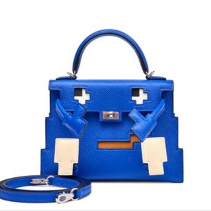 Hermès Kelly Sellier & Doll Pixel N/A Blue Royale 08, Gold 37, Nata I2 Epsom 2023 B