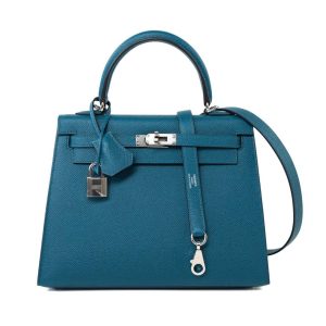 Hermès Kelly Sellier 25 Vert Bosphore W0 Epsom 2019 D