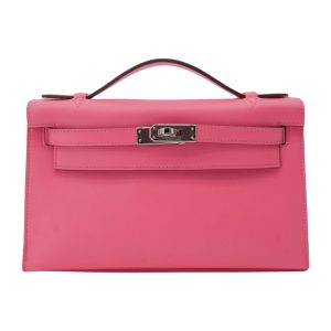 Hermès Kelly Pochette Rose Azalee 8W Swift 2023 B