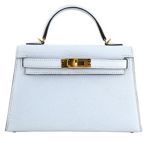 Hermès Kelly  20 Blue Brume T0 Chevre Myzore 2022 U