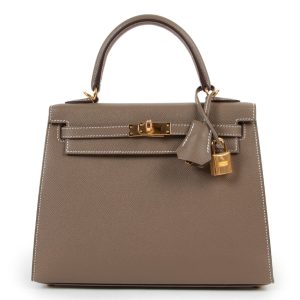 Hermès Kelly Sellier 25 Etoupe  18 Epsom 2019 D