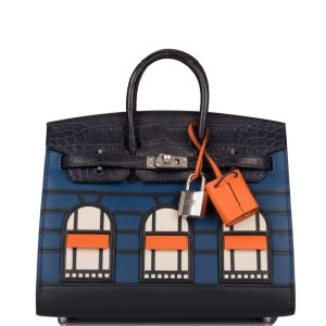 Hermès Birkin Faubourg 20 Blue Deep S4, Blue Indigo 76, Blue Marine 78, Blue Obscurs K7, Craie  10 Alligator Matt, Epsom, Madame, Swift, Sombrero 2024 B