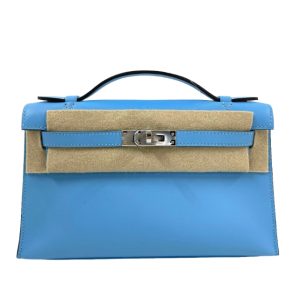 Hermès Kelly Pochette N/A Blue Celeste 7N Swift 2023 B