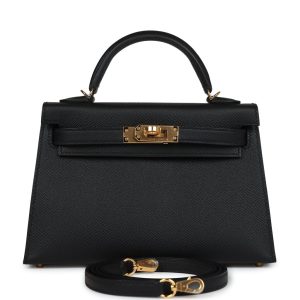 Hermès Kelly Sellier 20 Black 89 Epsom 2022 U