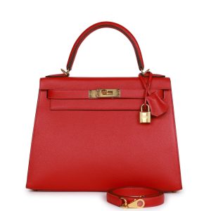 Hermès Kelly Sellier 28 Rouge Casaque Q5 Epsom 2017 A
