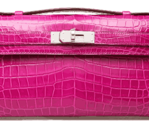 Hermès Kelly Cut Rose Scheherazade J5 Porosus Crocodile Shiny 2018 C
