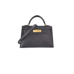 Hermès Kelly Sellier 20 Black 89 Epsom 2024 W