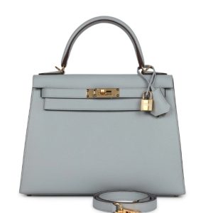 Hermès Kelly Sellier 28 Blue Glacier 8U Epsom 2016 X