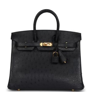 Hermès Birkin  25 Black 89 Ostrich 2021 Z