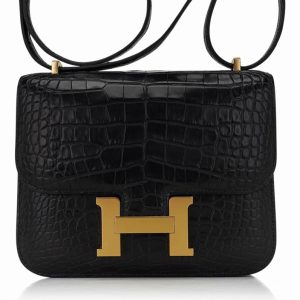 Hermès Constance  18 Black 89 Alligator Matt 2018 C