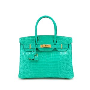 Hermès Birkin  30 Vert Jade O6 Porosus Crocodile Shiny 2021 Z
