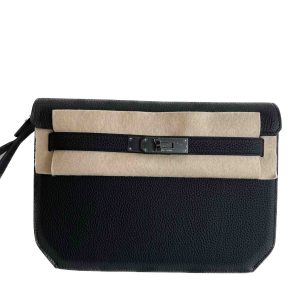 Hermès Kelly Depeche Black 89 Togo 2024 W