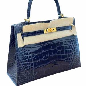 Hermès Kelly Sellier 25 Blue Saphir T7 Alligator Shiny 2024 B