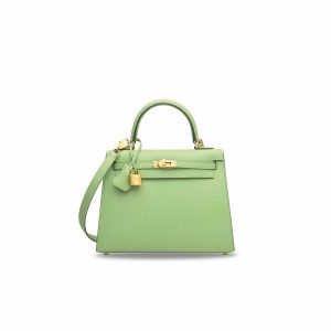 Hermès Kelly Sellier 25 Vert Criquet 3I Epsom 2020 Y
