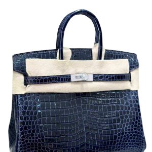 Hermès Birkin  25 Blue Marine 78 Porosus Crocodile Shiny 2024 B