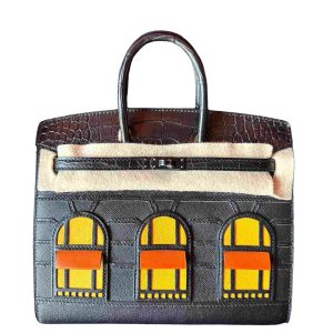 Hermès Birkin Faubourg 20 Black 89, Jaune Ambre 9D, Orange H 93 Madame, Sombrero, Swift, Alligator Matt 2023 B