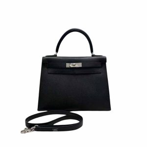 Hermès Kelly Sellier 28 Black 89 Epsom 2015 T