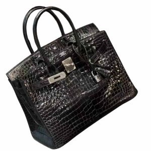 Hermès Birkin  30 Black 89 Porosus Crocodile Shiny 2011
