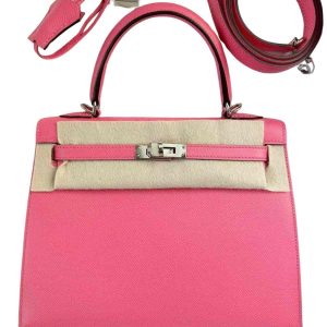 Hermès Kelly Sellier 25 Rose Azalee 8W Epsom 2019 D