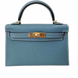 Hermès Kelly Sellier 20 Blue Jean  75 Epsom 2024 W