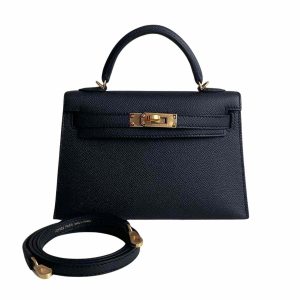 Hermès Kelly Sellier 20 Black 89 Epsom 2024 W