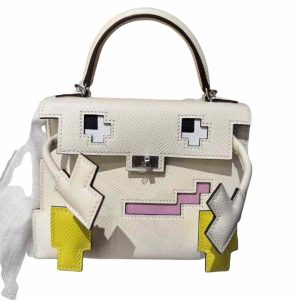 Hermès Kelly Doll Pixel & Sellier Chai 0M, Lime 9R, Mauve Sylvestre X9, Nata I2 Epsom 2024 W