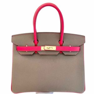 Hermès Birkin HSS & Bicolor 30 Bougainvillier A5, Etoupe  18 Epsom 2024 W