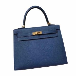 Hermès Kelly Sellier 20 Blue Deep S4 Epsom 2024 W