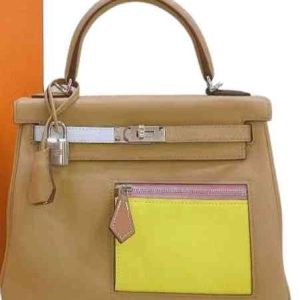 Hermès Kelly Colormatic 25 Blue Brume T0, Chai 0M, Lime 9R, Mauve Sylvestre X9 Swift 2022 U