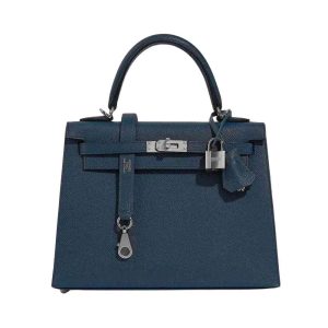 Hermès Kelly Sellier 25 Blue de Prusse  7P Epsom 2024 W