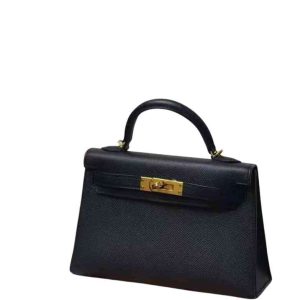 Hermès Kelly Sellier 20 Black 89 Epsom 2017 A