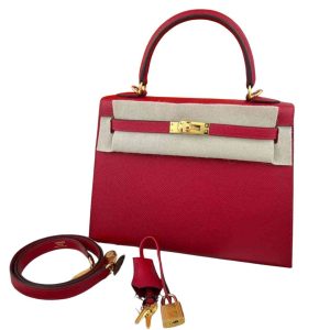 Hermès Kelly Sellier 25 Rouge Piment 5X Epsom 2022 U