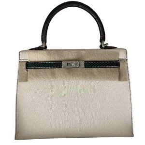 Hermès Kelly HSS & Bicolor 25 Black 89, Nata I2 Chevre Myzore 2024 B