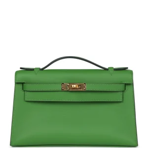 Hermès Kelly Pochette Vert Yucca A8 Swift 2024 W