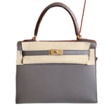 Hermès Kelly Sellier 25 Gris Etain 8F Epsom 2024 W