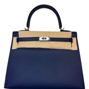 Hermès Kelly Sellier 25 Navy 7U Epsom 2024 W