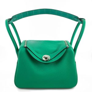 Hermès Lindy Touch 26 Vert Jade O6, Vert Menth 6W Clemence, Alligator Matt 2022 U