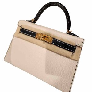 Hermès Kelly Bicolor & HSS & Sellier 20 Black 89, Craie  10 Epsom 2023 B
