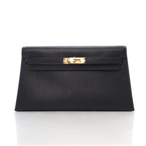 Hermès Kelly Elan Black 89 Chevre Myzore 2024 W