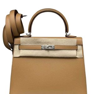 Hermès Kelly Sellier 25 Biscuit 01P Epsom 2024 W